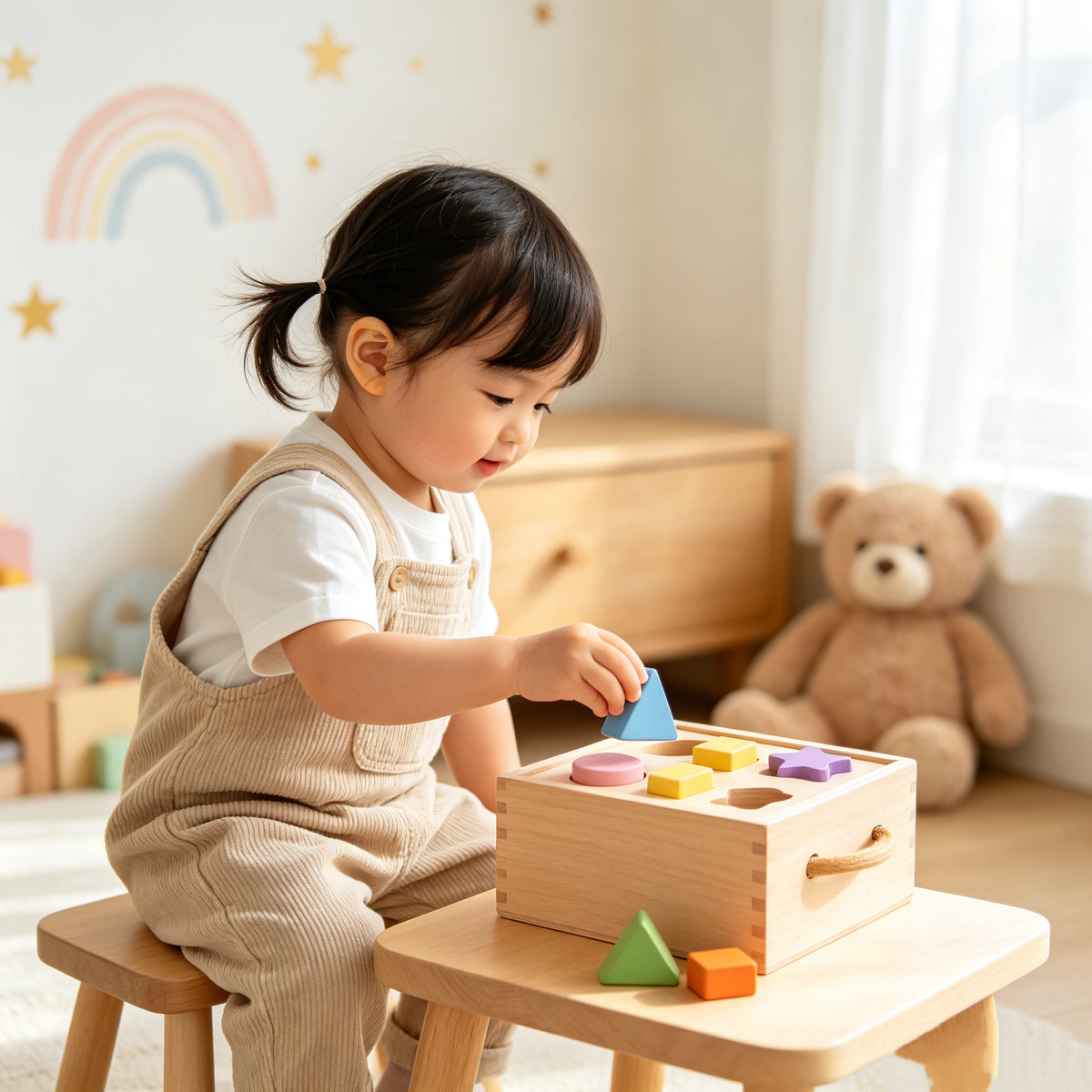 🟡Zunessa Wooden Shape Sorting Box