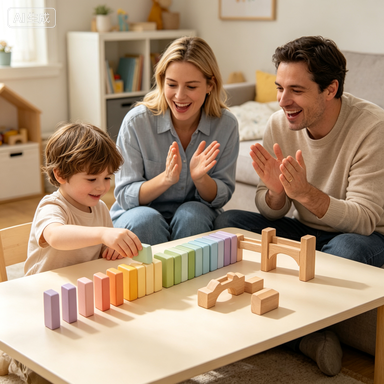 🧠Zunessa Wooden Domino Building Set