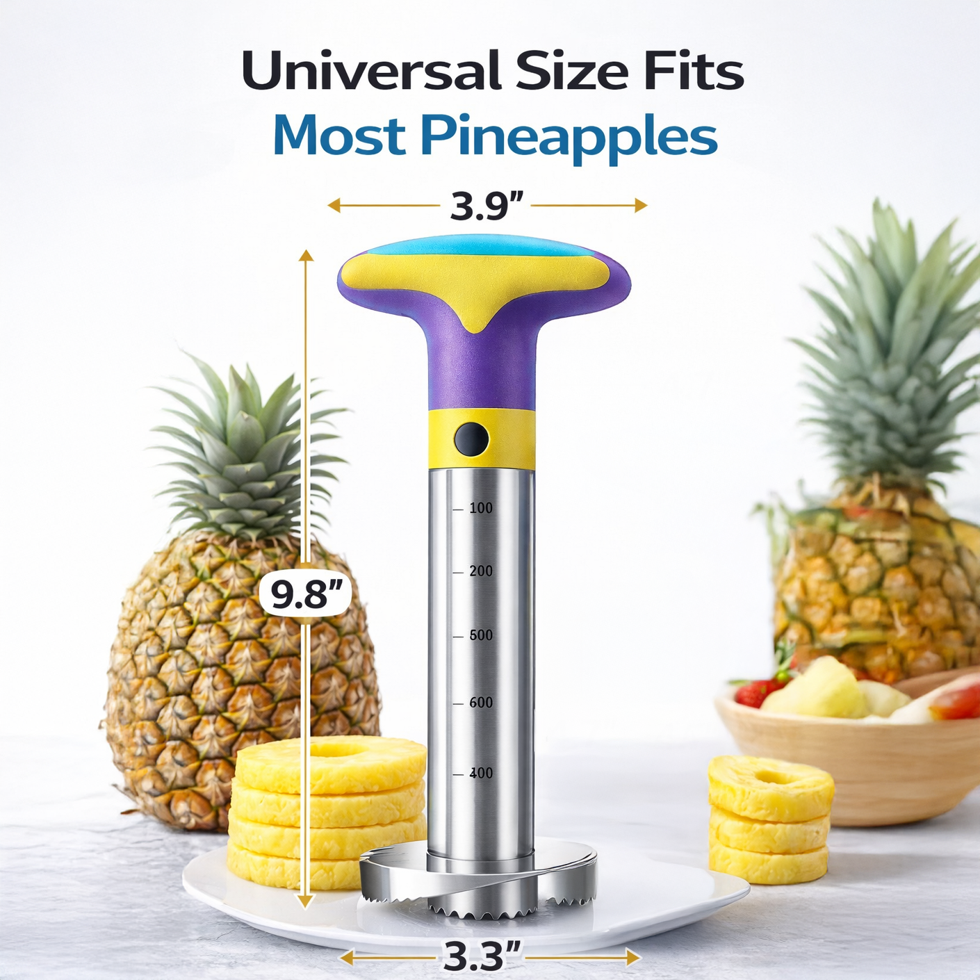🍍𝑺𝒕𝒂𝒊𝒏𝒍𝒆𝒔𝒔 𝑺𝒕𝒆𝒆𝒍 𝑷𝒊𝒏𝒆𝒂𝒑𝒑𝒍𝒆 𝑪𝒐𝒓𝒆𝒓 & 𝑺𝒍𝒊𝒄𝒆𝒓 – 𝑬𝒂𝒔𝒚 𝑻𝒘𝒊𝒔𝒕 𝑭𝒓𝒖𝒊𝒕 𝑪𝒖𝒕𝒕𝒆𝒓 𝒘𝒊𝒕𝒉 𝑬𝒓𝒈𝒐𝒏𝒐𝒎𝒊𝒄 𝑯𝒂𝒏𝒅𝒍𝒆
