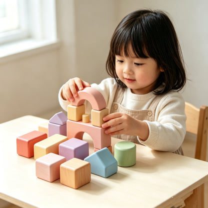 🌈 Rainbow Wooden Block Set