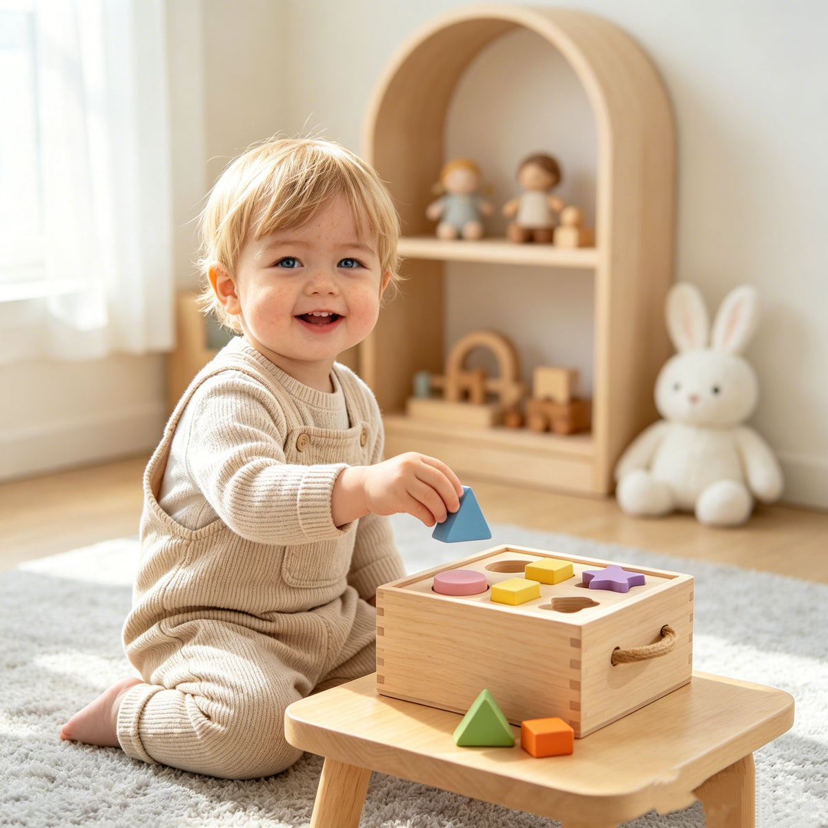 🟡Zunessa Wooden Shape Sorting Box