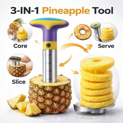 🍍𝑺𝒕𝒂𝒊𝒏𝒍𝒆𝒔𝒔 𝑺𝒕𝒆𝒆𝒍 𝑷𝒊𝒏𝒆𝒂𝒑𝒑𝒍𝒆 𝑪𝒐𝒓𝒆𝒓 & 𝑺𝒍𝒊𝒄𝒆𝒓 – 𝑬𝒂𝒔𝒚 𝑻𝒘𝒊𝒔𝒕 𝑭𝒓𝒖𝒊𝒕 𝑪𝒖𝒕𝒕𝒆𝒓 𝒘𝒊𝒕𝒉 𝑬𝒓𝒈𝒐𝒏𝒐𝒎𝒊𝒄 𝑯𝒂𝒏𝒅𝒍𝒆