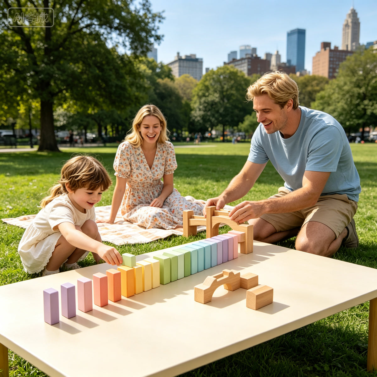 🧠Zunessa Wooden Domino Building Set